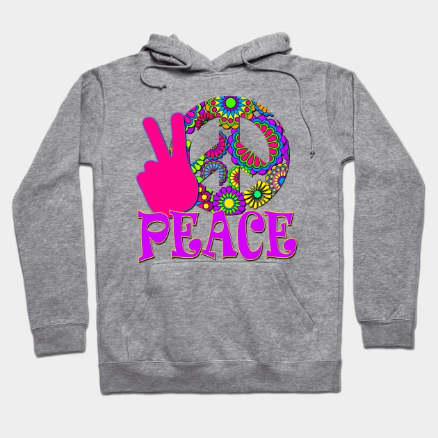 Hippie Peace Sign Hoodie by AlondraHanley